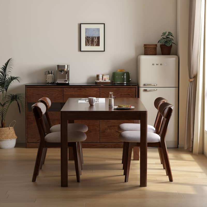 GDFStudio - Eliza Solid Oak Dining Chair with Comfortable Curved Back