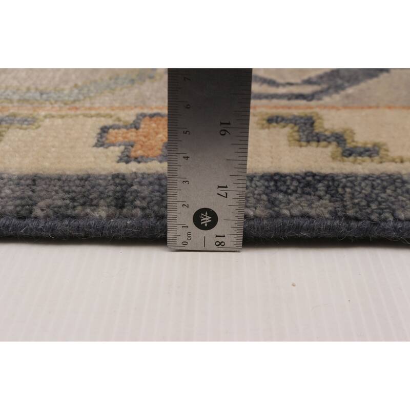 ECARPETGALLERY Hand-knotted Modern Oushak Dark Grey Wool Rug - 7'10 x 10'1