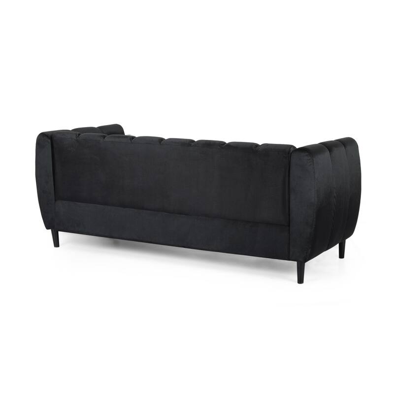 Modern Velvet 3-Seater Sofa with Roud Arms