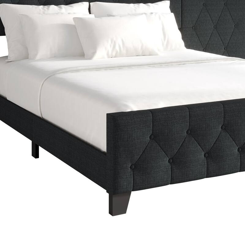 CraftPorch Modern Button Tufted Diamond Bed