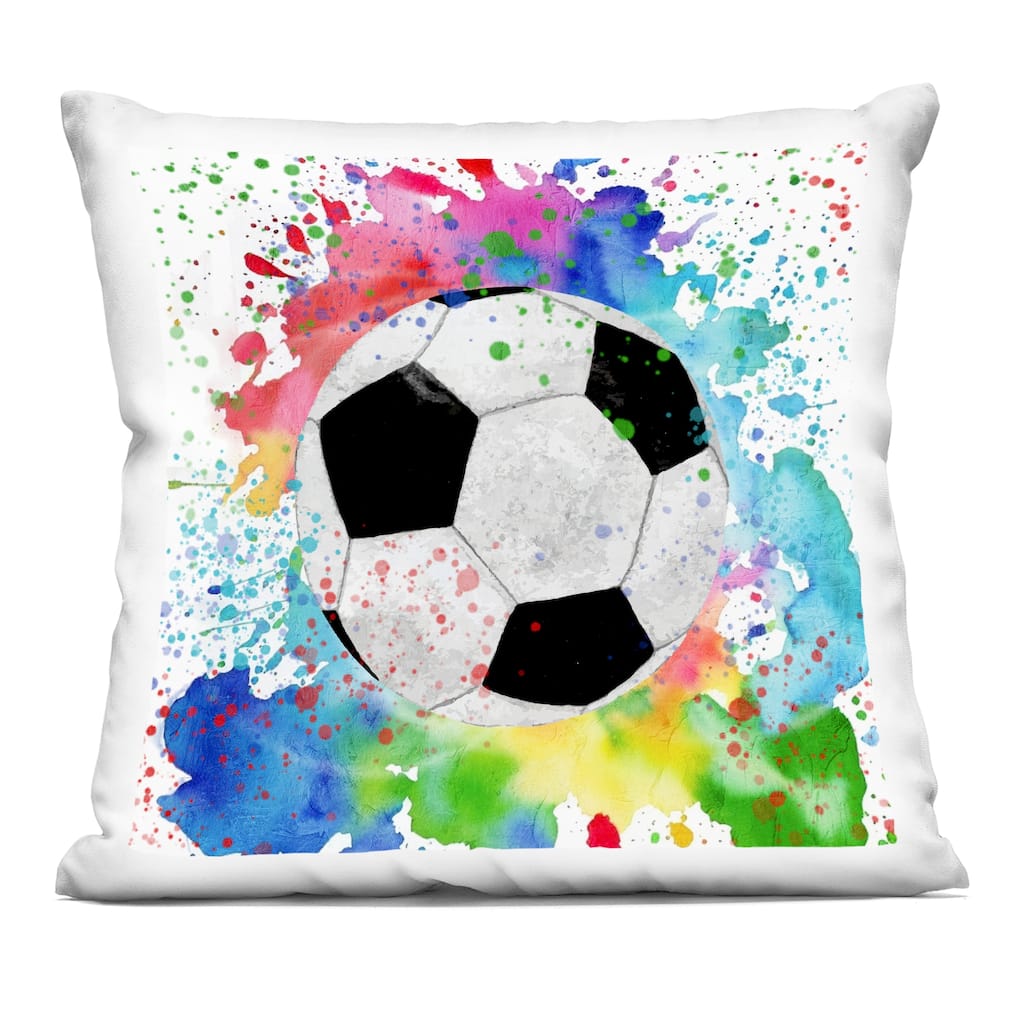 Stupell Modern Splash Soccer Ball Decorative Printed Throw Pillow Design by Kim Allen