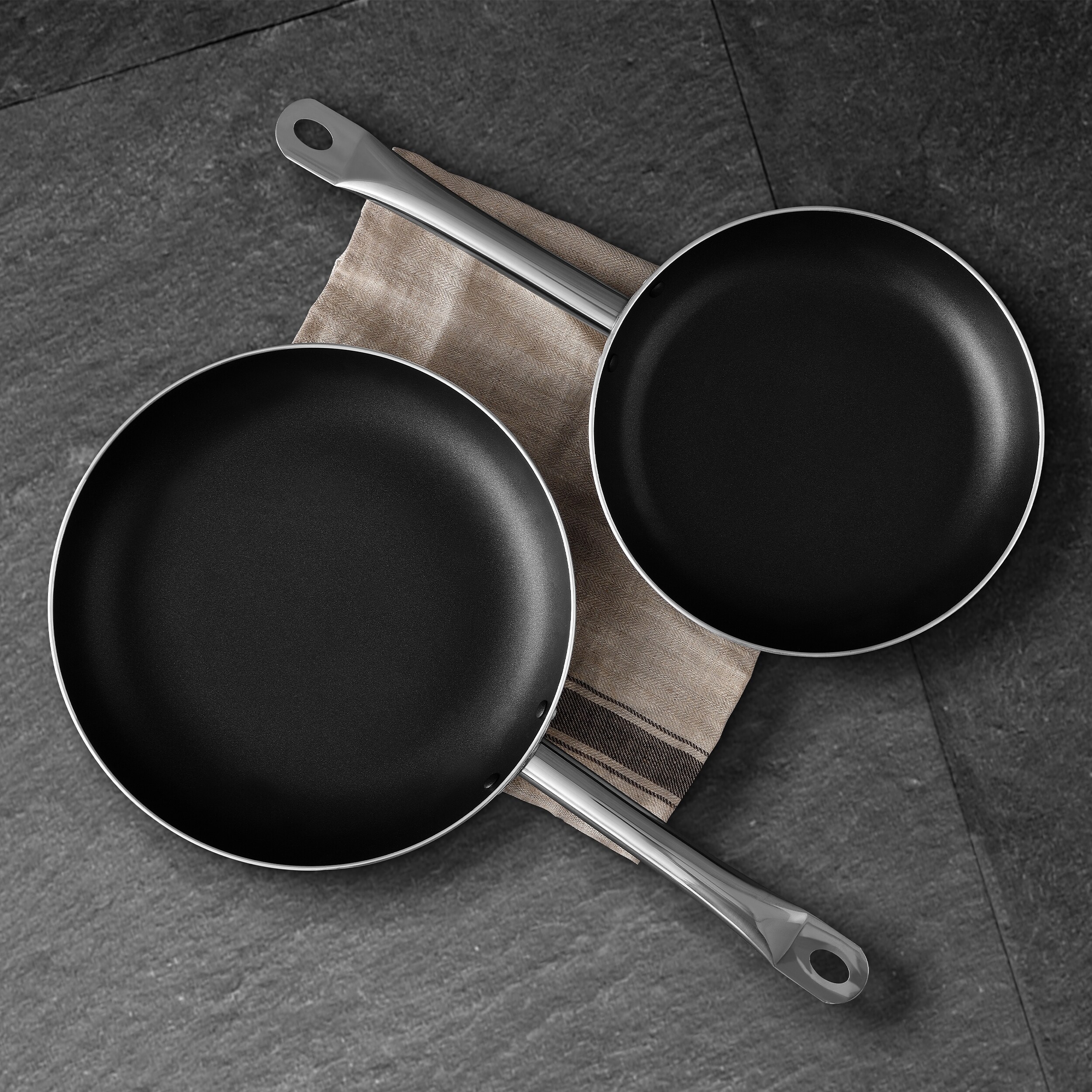 Bergner 8 x 10 Stainless Steel Non Stick Frying Pan Set
