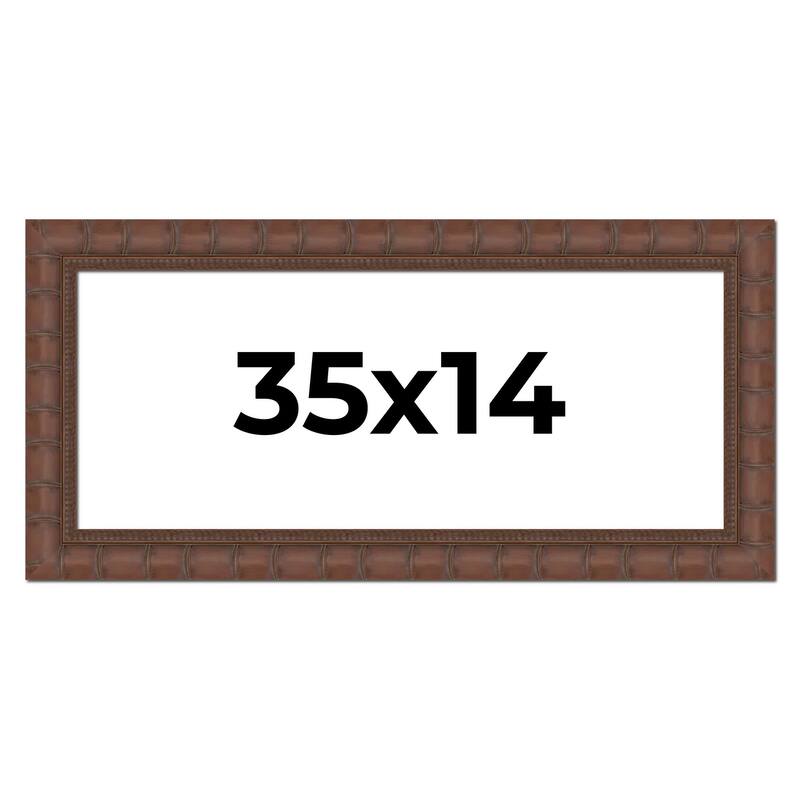 35x14 Frame Pewter Solid Wood Picture Frame Width 1.625 Inches | Interior Frame Depth 0.6875 Inches