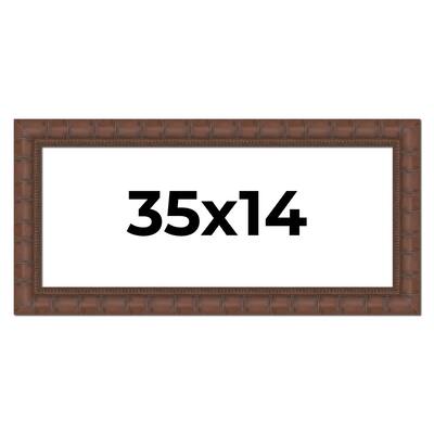 35x14 Frame Pewter Solid Wood Picture Frame Width 1.625 Inches | Interior Frame Depth 0.6875 Inches