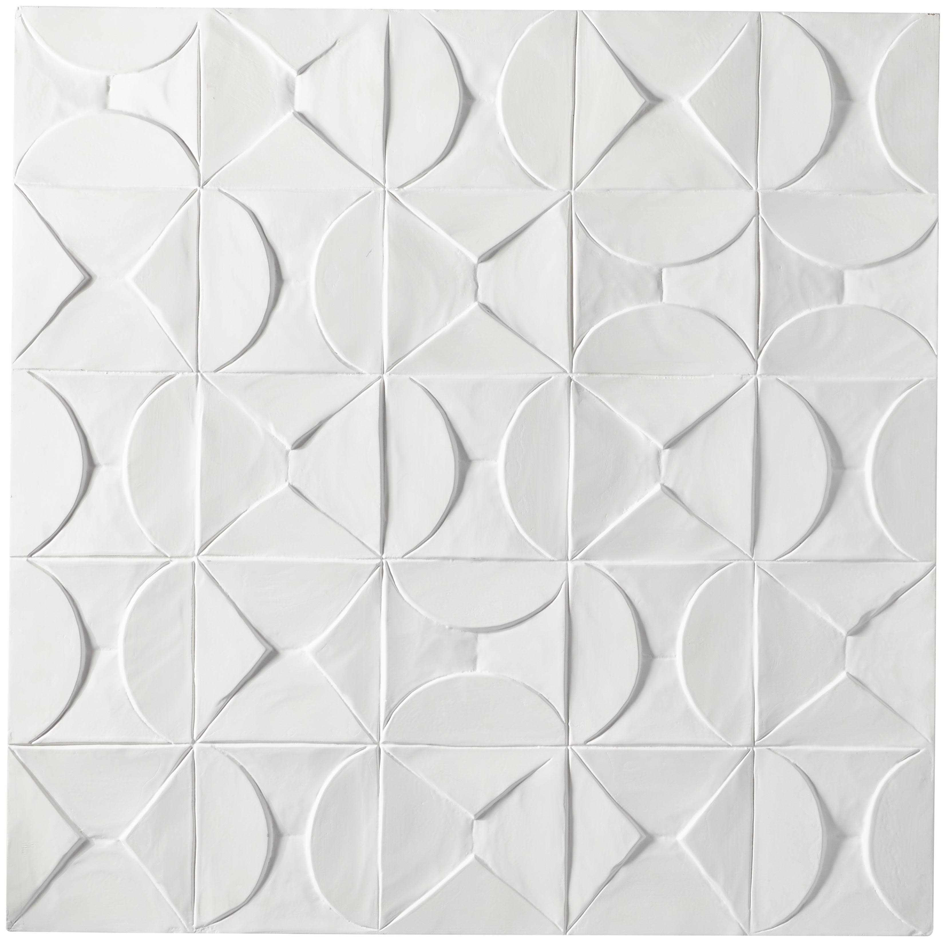 Wooden Geometric Handmade Intricately Carved Home Wall Decor - White - CosmoLiving by Cosmopolitan