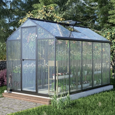 Aoodor 6' x 10' Walk-in Greenhouse with Roof Vent and Door lock