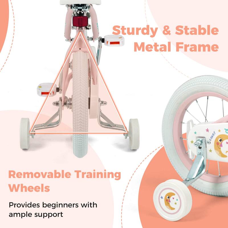 Costway 12/14/16/18 Inch Kids Bike for Girls Boys Age 3-8 Years with - See Details