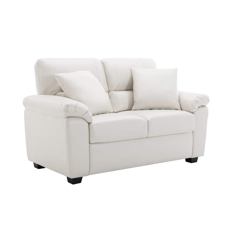 Morden Fort Upholstered Loveseats for Living Room,Two-Seater Sofa Faux Leather