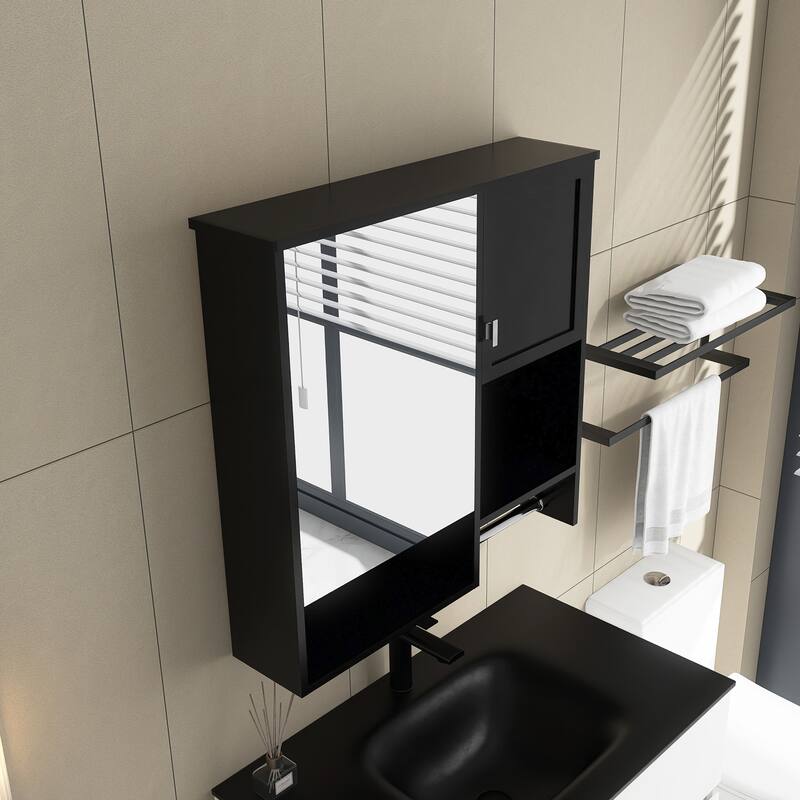 29'' x 28'' Modern Wall Mounted Medicine Cabinet with Mirror - 30" x 7"