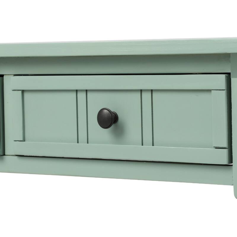 Daisy Series Farmhouse Console Table Solid Wood 2 Drawers Bottom Shelf Entryway