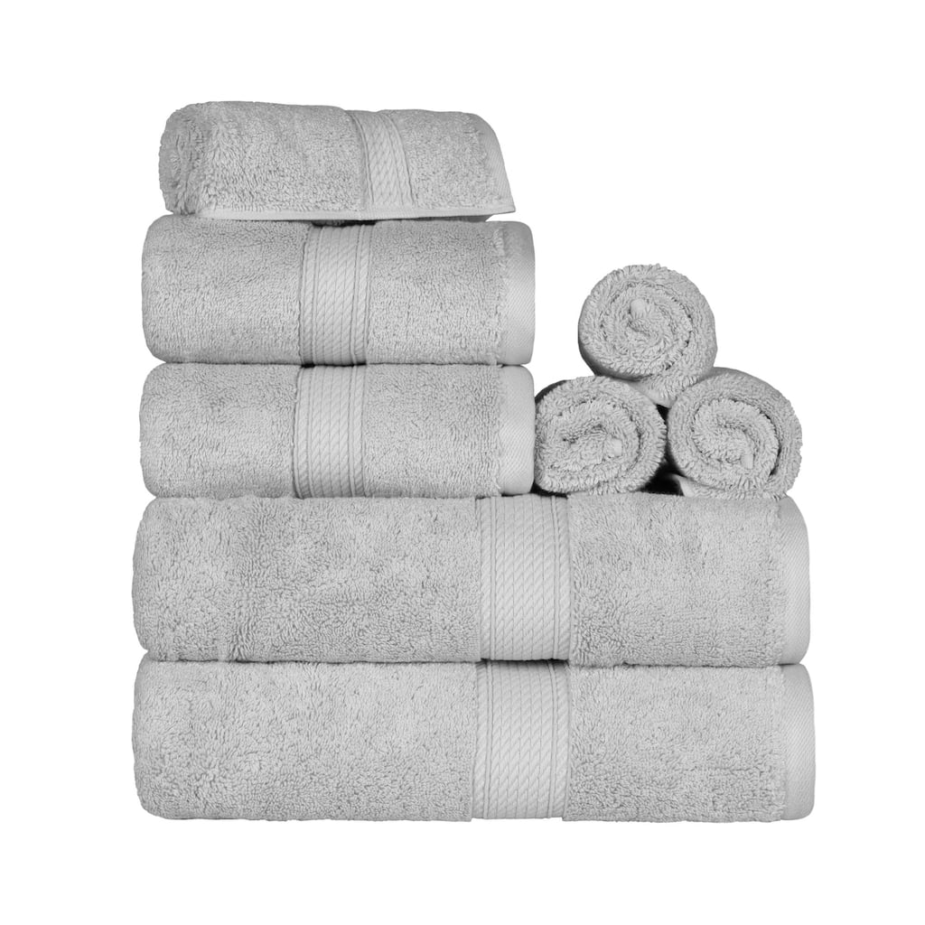 Blue Nile Mills Luxury 8-Piece Egyptian Cotton Towel Set, Thick Absorbent Bathroom Towels