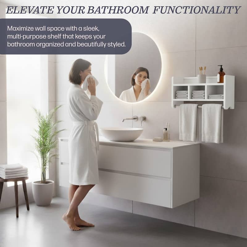 Alaterre 25-inch Wood Bath Storage Shelf