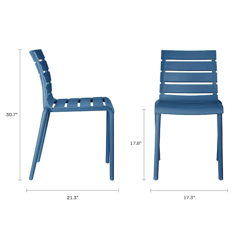 Rylan Stackable Plastic Chair for Indoors or Outdoors - Set of 2