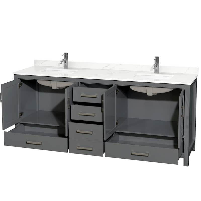 Wyndham Collection WCS141480D-QTZ-UNSMXX Sheffield 80" Free Standing