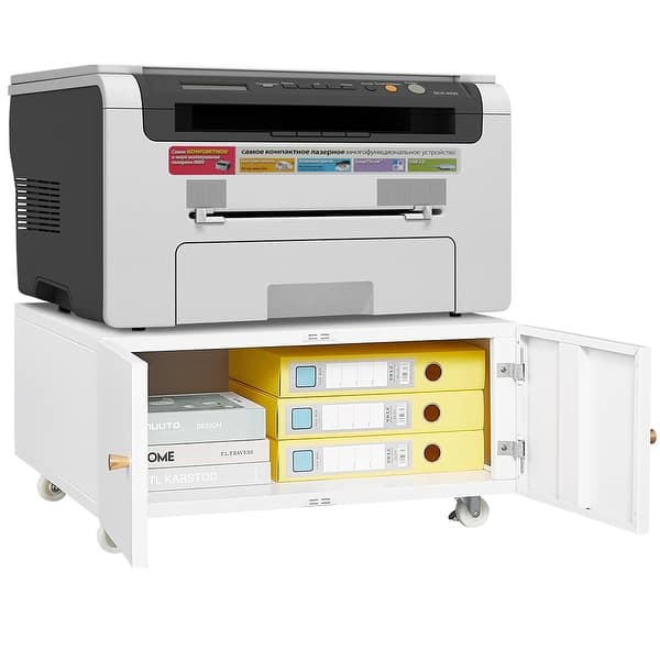 Premium White Steel Copier Cabinet with 2 Doors
