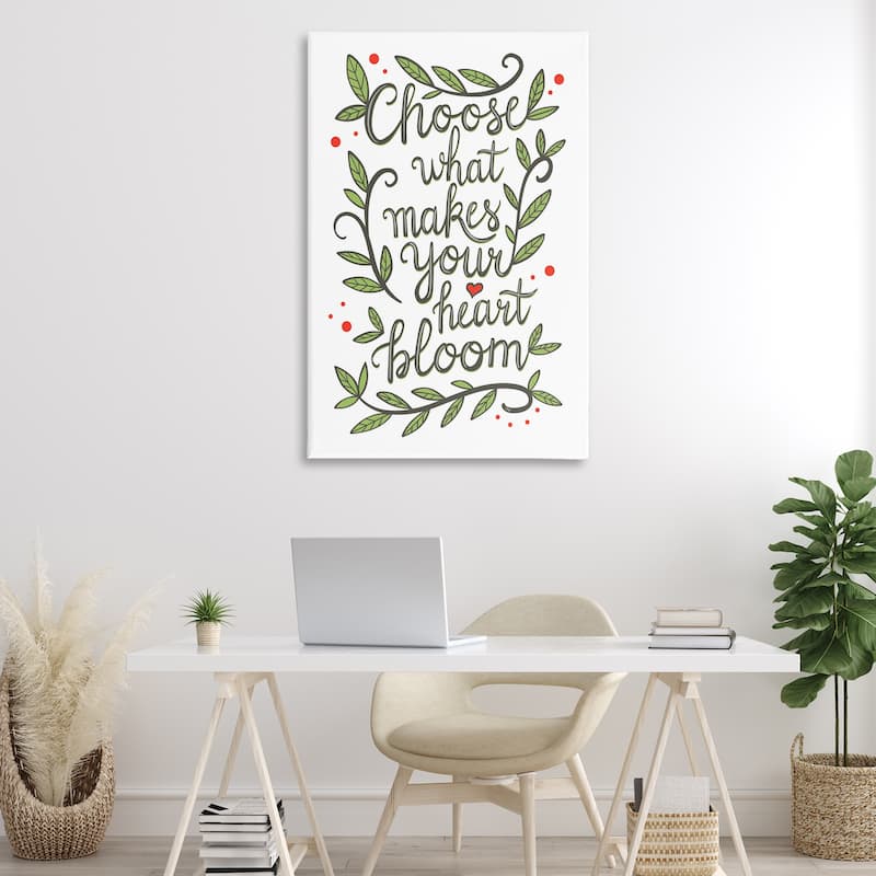 Stupell Makes Your Heart Bloom Canvas Wall Art Design By Martina Pavlova