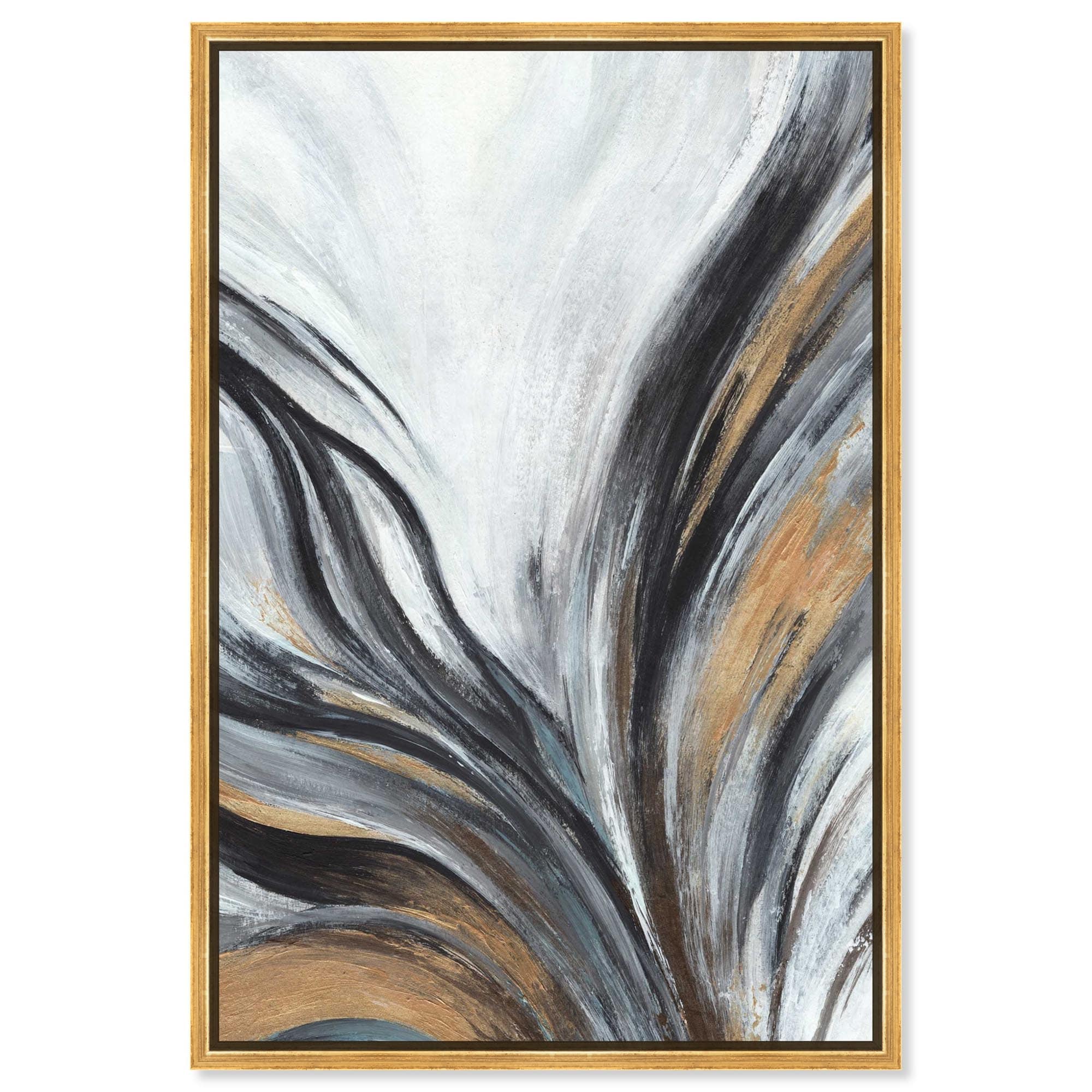 The Rise of Gold Earthy Wall Art Framed Canvas Print by Art Remedy
