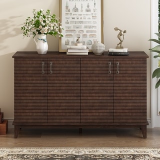 Large Storage Buffet with Adjustable Shelves and Metal Handles