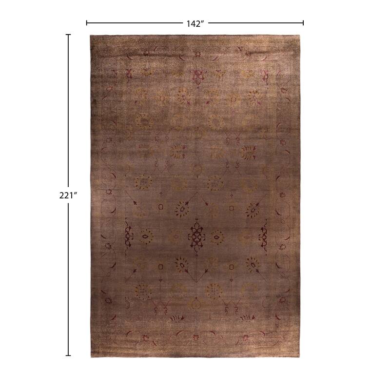 Overdyed One-of-a-Kind Hand-Knotted Area Rug - Brown - 11' 10" x 18' 5"