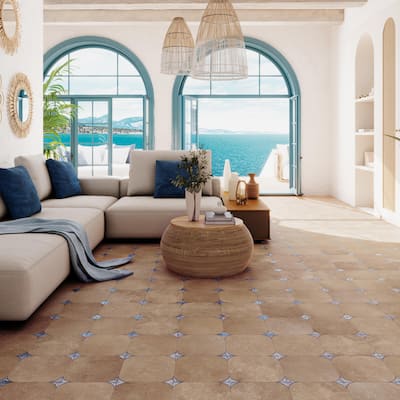 Merola Tile Atlas Star Quartet Cotto Marina 9-3/4" x 9-3/4" Porcelain Floor and Wall Tile