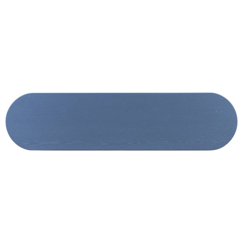 59.8"Modern Veneer Console Table with 3 Drawers,Farmhouse Entryway Table with Shelf,Wood Sofa Table with Semi-Circular Design