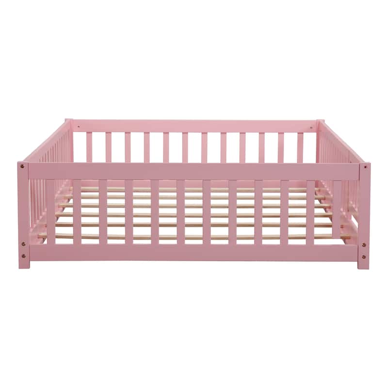 Full Size Floor Bed with Fence and Door