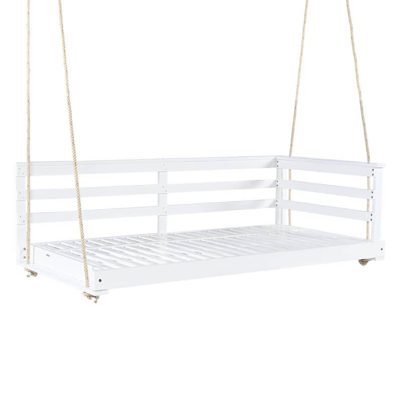 Country Patio Wooden Twin Size Swing Daybed Porch Swing Frame