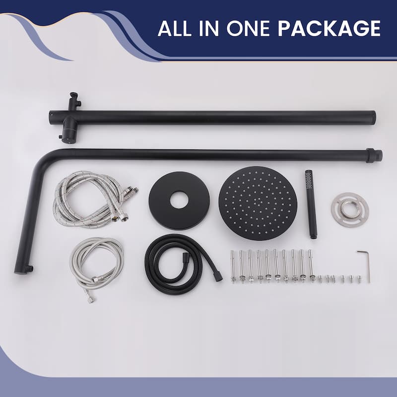 87"H Stainless Steel Freestanding Outdoor Shower with Handheld shower