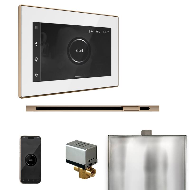 Mr Steam BXL Xbutler Linear Package Steam Shower Control Package with - White / Polished Gold