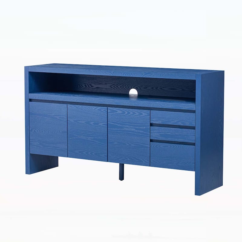 Functional Sideboard with Drawers and Semi - Open Shelf