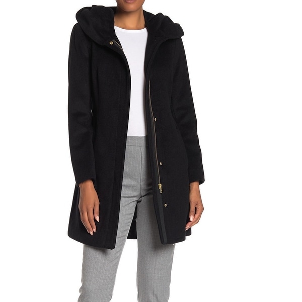 Cole Haan Women's Coat Ultimate Black Size 10 Button Full Zip Hooded. Opens flyout.