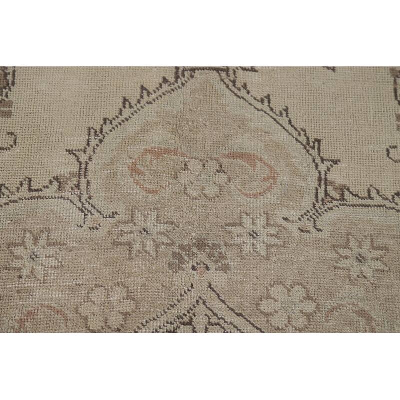 Muted Distressed Tabriz Vintage Persian Area Rug Handmade Wool Carpet - 9'7" x 12'5"