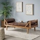 preview thumbnail 35 of 42, Zentner Rustic Tufted Double End Chaise Lounge by Christopher Knight Home - 65.25" L x 27.50" W x 24.00" H Faux Leather_Dark Brown + Natural