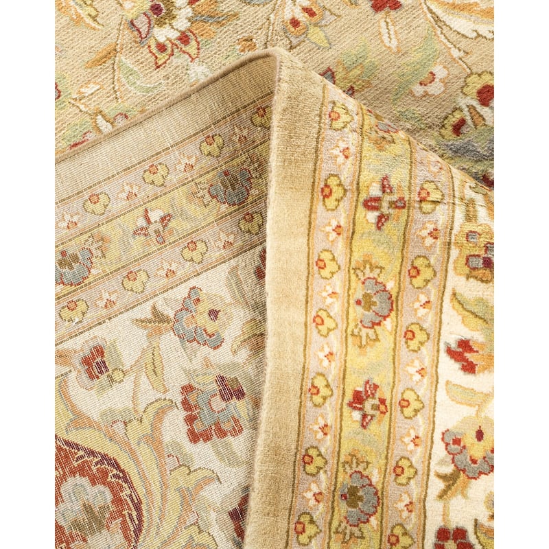Overton Hand Knotted Wool Vintage Inspired Traditional Mogul Ivory Area Rug - 9 x 12