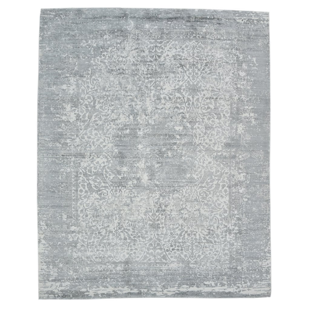 Overton Handmade Modern Contemporary Floral Area Rug - 5' 0" x 8' 0"