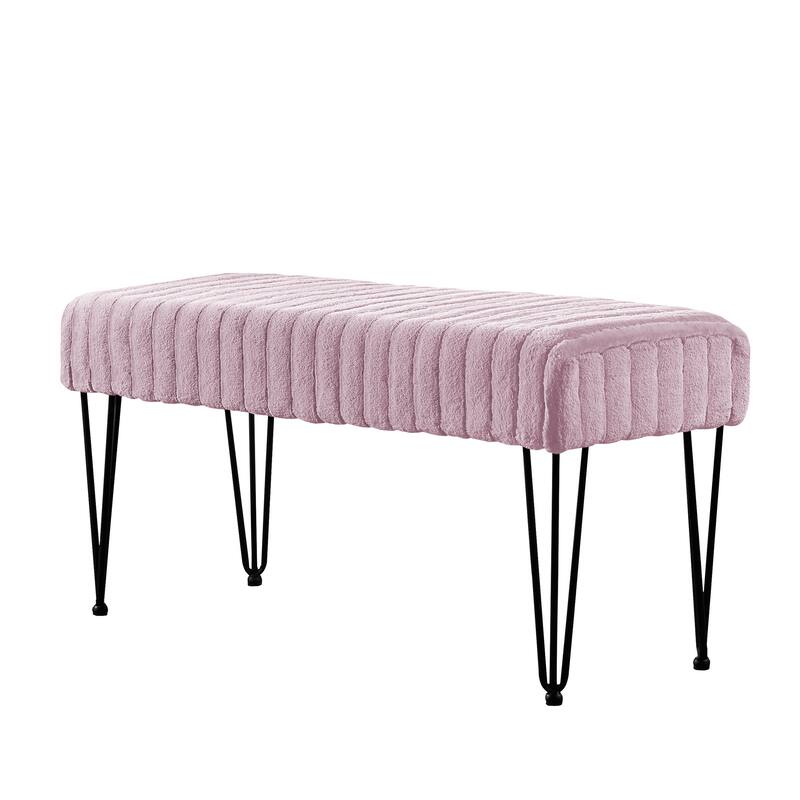 Serenta SuperMink Fauxfur Ottoman Bench