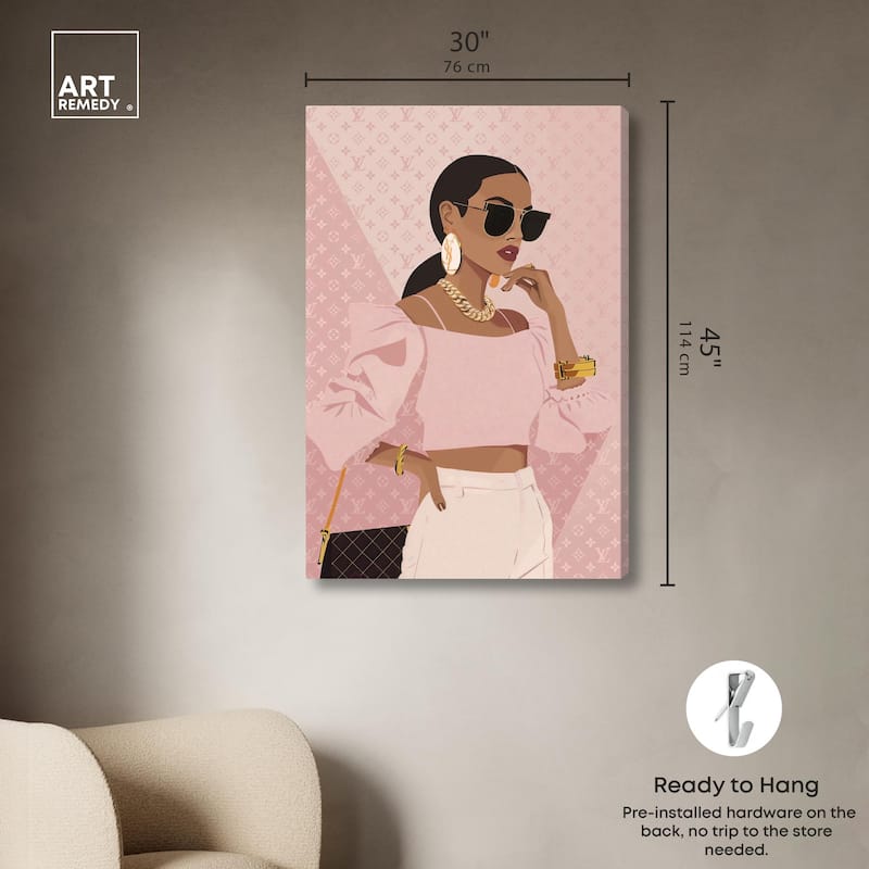 Simple Pink Look Canvas by Art Remedy, Gallery Wrapped