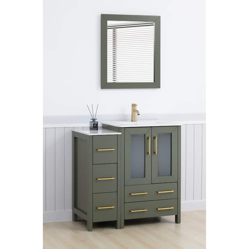 Vanity Art 36-Inch Single Sink Bathroom Vanity with Top & Free Mirror - 36 X 18.1 X 35.8