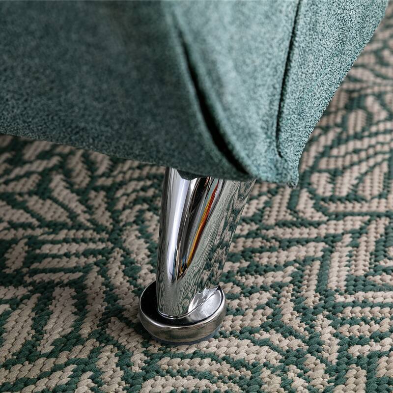 Teal Modern 21.65" High Back Upholstered Chaise Lounge Chair with Remote Control and Ergonomic Electric Massage