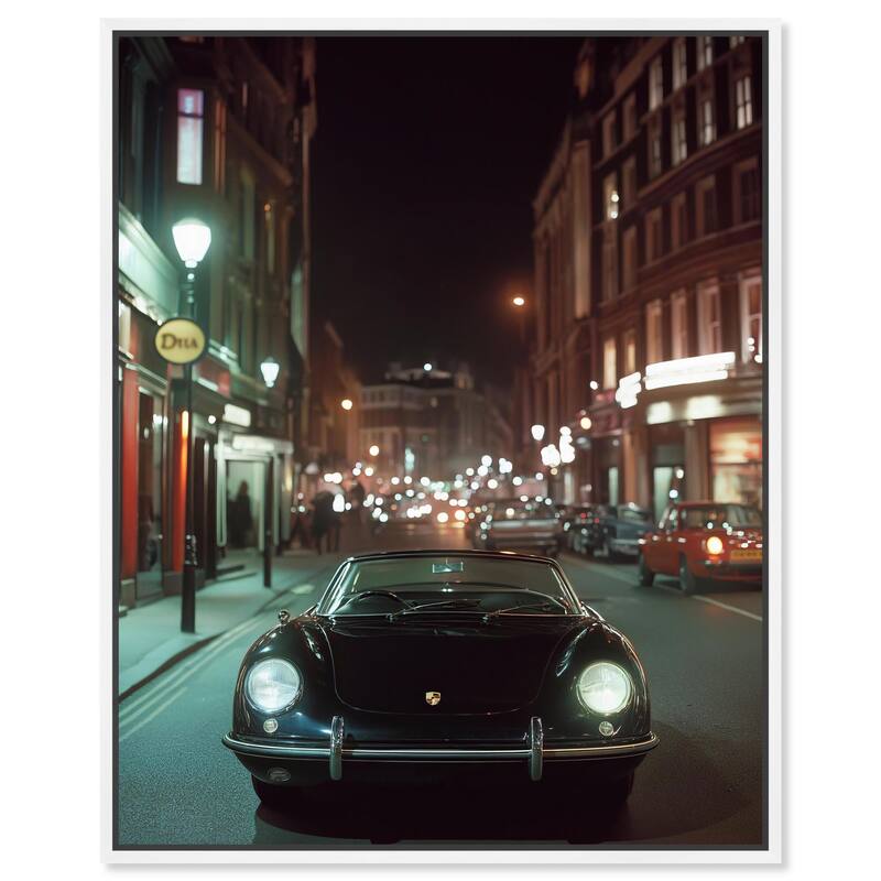 Night Roadster Canvas by Art Remedy - White - 30" x 36"