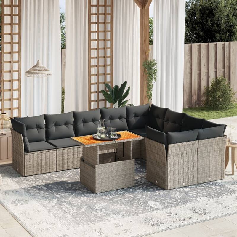 vidaXL Garden Sofa Set - 21.7 x 39.4 x 28.7 - Grey - form2