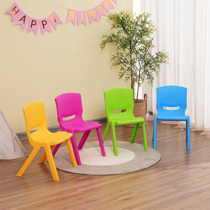 Kids Chair,Children Lightweight Plastic 4 Chairs Set