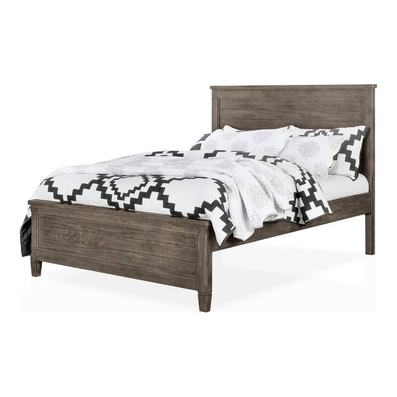 Furniture of America Lanister Wood Wire-Brushed Warm Grey Kids Panel Bed