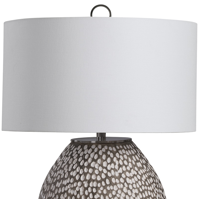 Uttermost Cyprien Grey White Table Lamp