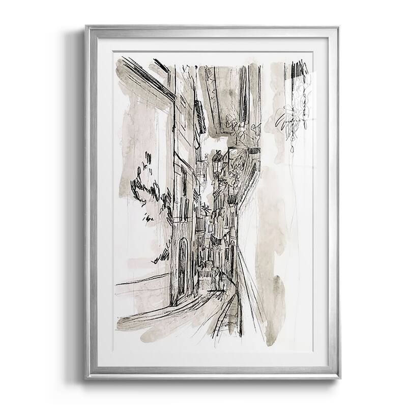 Europe Street Sketches I Premium Framed Print - Ready to Hang