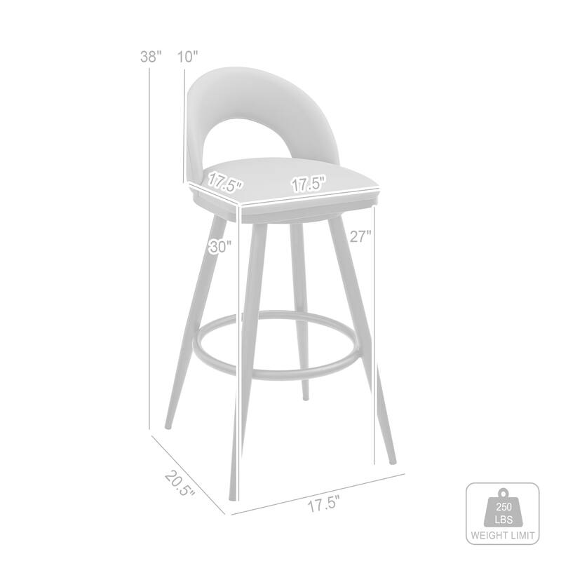 Charlotte Faux Leather and Metal Swivel Counter or Bar Stool