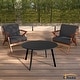 preview thumbnail 6 of 33, Clihome Weather Resistant Round Steel Patio Large Coffee Table