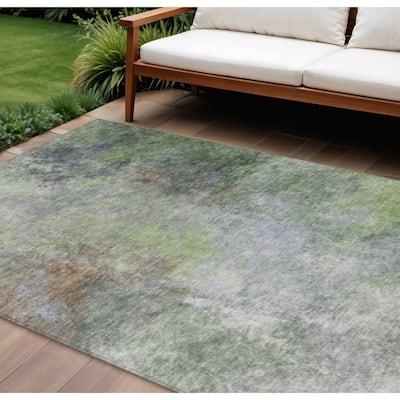 HomeRoots Abstract Transitional Rectangle Outdoor Rug