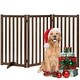 preview thumbnail 16 of 57, Wooden Freestanding Panels Pet Gate 60"W x 36"H - Walnut