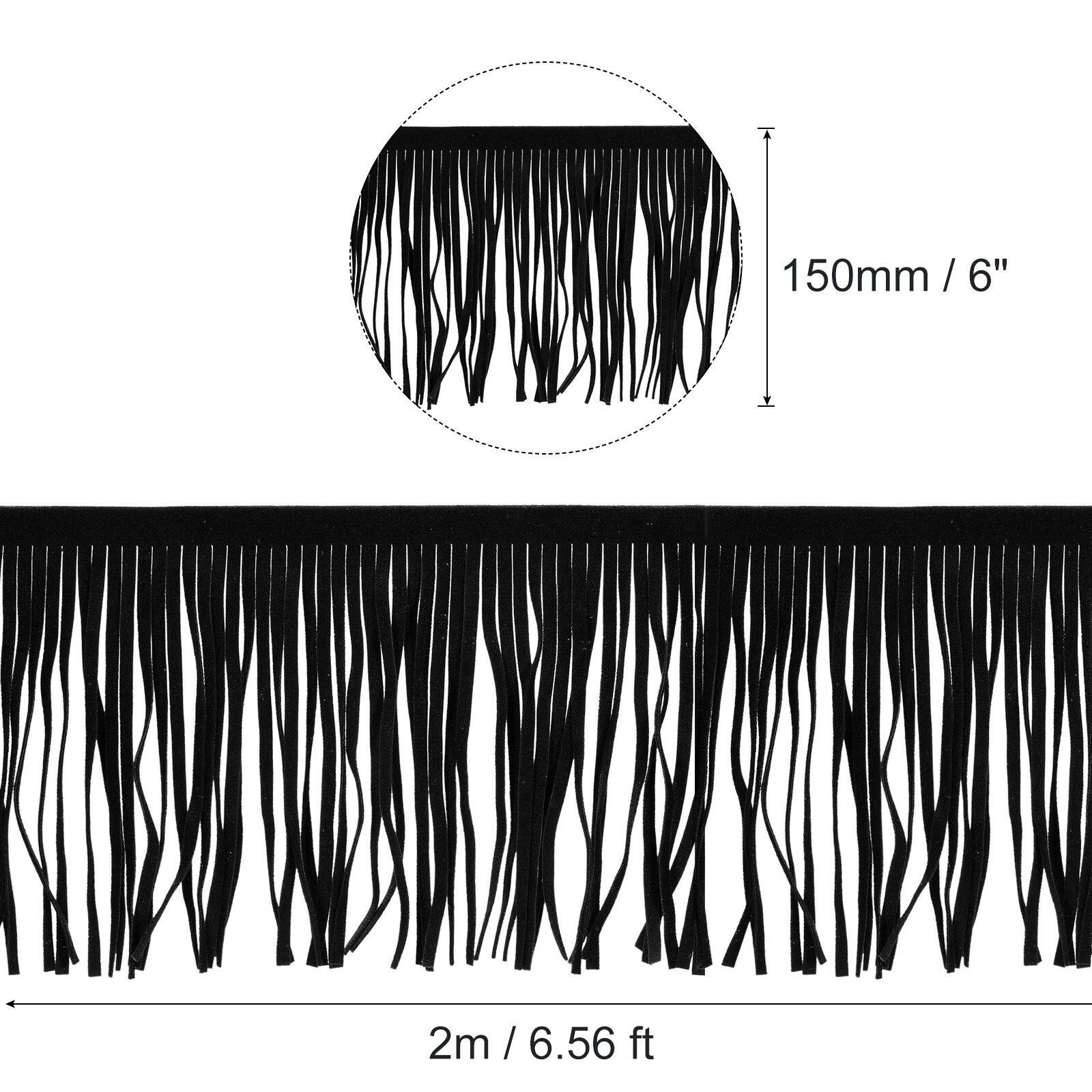 PU Leather Fringe Trim Double Side Leather Sewing Tassel Fringe for DIY Sewing Dress Crafts Skirt